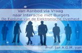 Van Aanbod via Vraag naar Interactie met Burgers De Evolutie van de Elektronische Overheid Prof. Jan A.G.M. van Dijk.
