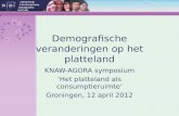 Demografische veranderingen op het platteland KNAW-AGORA symposium ‘Het platteland als consumptieruimte’ Groningen, 12 april 2012.