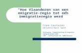 "Hoe Vlaanderen van een emigratie- regio tot een immigratieregio werd” Frank Caestecker Universiteit Gent Colloquium ‘Tewerkstelling en migratie’ Vrijdag.