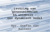 Levering van geneesmiddelen in unidoses : een dynamisch model Apr. Stefan Van Ballaer.