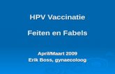 HPV Vaccinatie Feiten en Fabels April/Maart 2009 Erik Boss, gynaecoloog.