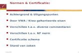 © Kiwa 2005 1 Normen & Certificatie:  Achtergrond & Uitgangspunten  Door VWA / Kiwa gehanteerde eisen  Verschillen t.a.v. diverse commentaren  Verschillen.
