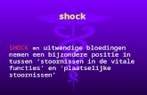 Shock SHOCK en uitwendige bloedingen nemen een bijzondere positie in tussen ‘stoornissen in de vitale functies’ en ‘plaatselijke stoornissen’