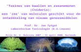“Toxines van kwallen en zeeanemonen (Cnidaria): een ‘zee’ van moleculen geschikt voor de ontwikkeling van nieuwe geneesmiddelen” Prof. Dr. Jan Tytgat Laboratorium.