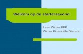 Welkomop de startersavond Welkom op de startersavond Leen Winter FFP Winter Financiële Diensten.