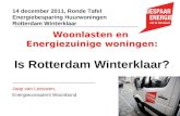 Woonlasten en Energiezuinige woningen: Is Rotterdam Winterklaar? Jaap van Leeuwen, Energieconsulent Woonbond 14 december 2011, Ronde Tafel Energiebesparing.