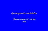 Gezinsgrootte variabelen Vlaamse vrouwen 28 – 38 jaar 1990.