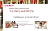 Onderwijs, leren en levensbeschouwing Hogeschool Inholland Locatie Amstelveen  @inholland.nl 06-31006653 Algemene voorlichting Tweedegraads