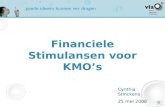 Financiele Stimulansen voor KMO’s Cynthia Stinckens 25 mei 2008.