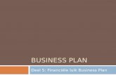 BUSINESS PLAN Deel 5: Financi«le luik Business Plan