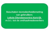 Resultaten tevredenheidsmeting van gebruikers Lokale Dienstencentra Kortrijk m.b.t. tot de onthaalmedewerkers.