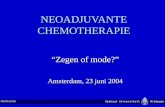 NEOADJUVANTE CHEMOTHERAPIE “Zegen of mode?” Amsterdam, 23 juni 2004.