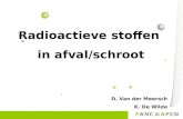 Radioactieve stoffen in afval/schroot D. Van der Meersch K. De Wilde.