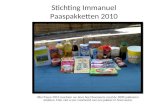 Stichting Immanuel Paaspakketten 2010 Met Pasen 2010 mochten we door heel Roemenie rond de 3000 pakketten uitdelen. Hier ziet u een voorbeeld van een pakket.