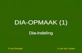 DIA-OPMAAK (1) Dia-indeling H van BreugelA van der Coelen