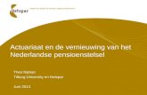 Actuariaat en de vernieuwing van het Nederlandse pensioenstelsel Theo Nijman Tilburg University en Netspar Juni 2013.