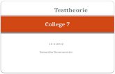 15-5-2012 Samantha Bouwmeester College 7 Testtheorie.