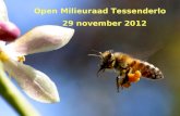 1 Open Milieuraad Tessenderlo 29 november 2012. "Als er geen bijen meer op de aarde zijn, heeft de mens nog vier jaren te leven; geen bijen meer, geen.