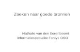 Zoeken naar goede bronnen Nathalie van den Eerenbeemt informatiespecialist Fontys OSO.
