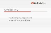Orakel NV Marketingmanagement in een Europese KMO.