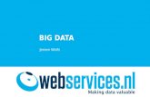 BIG DATA Jeroen Wolfs. Agenda •Big data •Check-out & big data •Toepassingen van big data in eCommerce