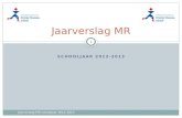 SCHOOLJAAR 2012-2013 Jaarverslag MR 1 Jaarverslag MR schooljaar 2012-2013.