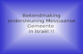 Bekendmaking ondersteuning Messiaanse Gemeente in Israël !!