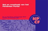 Nut en noodzaak van het Patiënten Portal Drs. J.J. Baardman, teammanager NPCF Utrecht, 19 november 2007.
