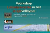 Workshop Letselpreventie in het jeugdvolleybal S. Vereecken Specifieke aandacht voor knie – en rugletsels bij meisjes.