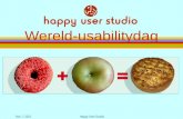 July 14Happy User Studio Wereld-usabilitydag. July 14Happy User Studio Usability appels & donuts Bent u een appel of een donut?