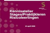 Kennisatelier Stages/Praktijkleren Risicoleerlingen 24 april 2009.