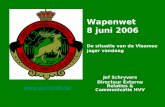 Copyright HVV vzw Wapenwet 8 juni 2006 De situatie van de Vlaamse jager vandaag Jef Schryvers Directeur Externe Relaties & Communicatie HVV .