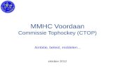 MMHC Voordaan Commissie Tophockey (CTOP) Ambitie, beleid, middelen… oktober 2012.