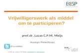© prof. dr. Lucas C.P.M. Meijs, lmeys@rsm.nl.  @rsm.nl  prof.dr. Lucas C.P.M. Meijs Strategic Philanthropy Vrijwilligerswerk als