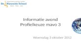 Informatie avond Profielkeuze mavo 3 Woensdag 3 oktober 2012.