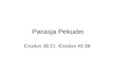Parasja Pekudei Exodus 38:21 -Exodus 40:38. Exodus 40 : 34-38 34 Toen overdekte de wolk de tent van ontmoeting, en de heerlijkheid van de HEERE vervulde.