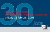 Mens en Beweging Sportpromotie Provincie Antwerpen Vrijdag 22 februari 2008.