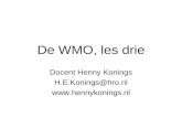 De WMO, les drie Docent Henny Konings H.E.Konings@hro.nl .