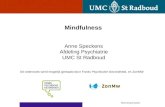 Mindfulness Directeurenlunch Dit onderzoek werd mogelijk gemaakt door Fonds Psychische Gezondheid, en ZonMW Anne Speckens Afdeling Psychiatrie UMC St Radboud.