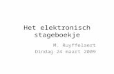 Het elektronisch stageboekje M. Ruyffelaert Dindag 24 maart 2009.