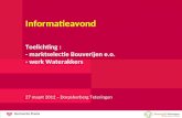 Informatieavond Toelichting : - marktselectie Bouverijen e.o. - werk Waterakkers 27 maart 2012 – Dorpsherberg Teteringen.