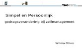Wilma Otten Simpel en Persoonlijk gedragsverandering bij zelfmanagement.