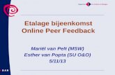 Mariël van Pelt (MSW) Esther van Popta (SU O&O) 5/11/13 Etalage bijeenkomst Online Peer Feedback.