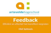 Feedback Effici«nt en effectief het leereffect vergroten Olaf Spittaels