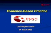 Evidence-Based Practice Lunchbijeenkomst 14 maart 2013.