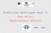 Praktische Oefeningen deel II Semi-micro- Kwalitatieve Analyse 2009 - 2010.