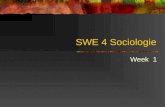 SWE 4 Sociologie Week 1. Overzicht Hoorcollege 1 Hoofdstuk 1 + 2 definitie + invalshoeken Hoofdstuk 3 sociaal gedrag Hoorcollege 2 Hoofdstuk 3 roltheorie.