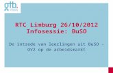 RTC Limburg 26/10/2012 Infosessie: BuSO De intrede van leerlingen uit BuSO - OV2 op de arbeidsmarkt.