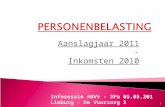 Aanslagjaar 2011 - Inkomsten 2010 05.05.2011 Infosessie ABVV - SPa Limburg - De Voorzorg 1.