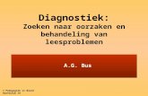 Diagnostiek: Zoeken naar oorzaken en behandeling van leesproblemen A.G. Bus © Pedagogiek in Beeld Hoofdstuk 19.